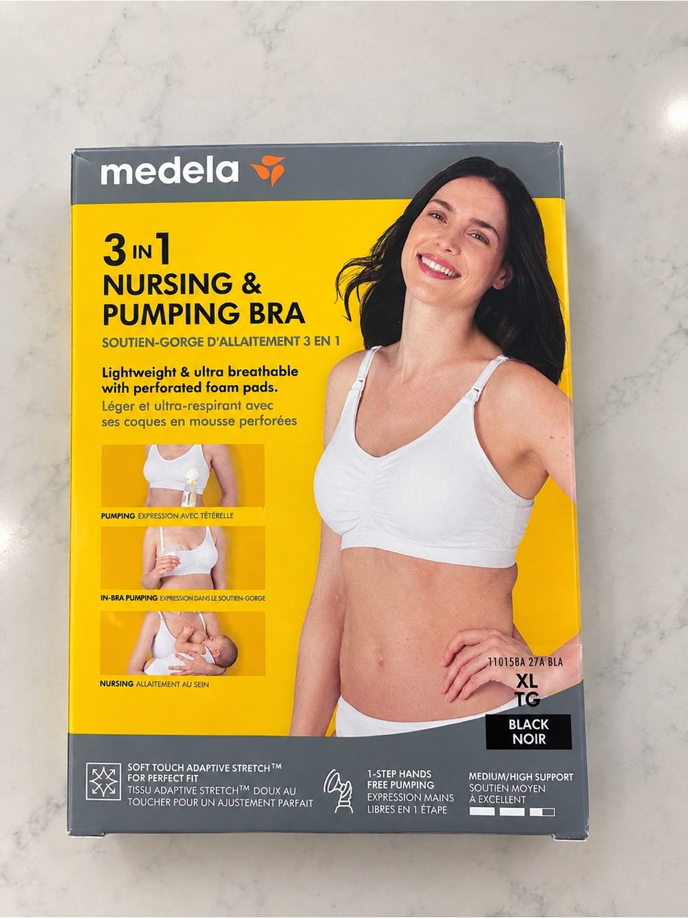 Medela 3-in-1 Nursing & Pumping Bra – Black – XL